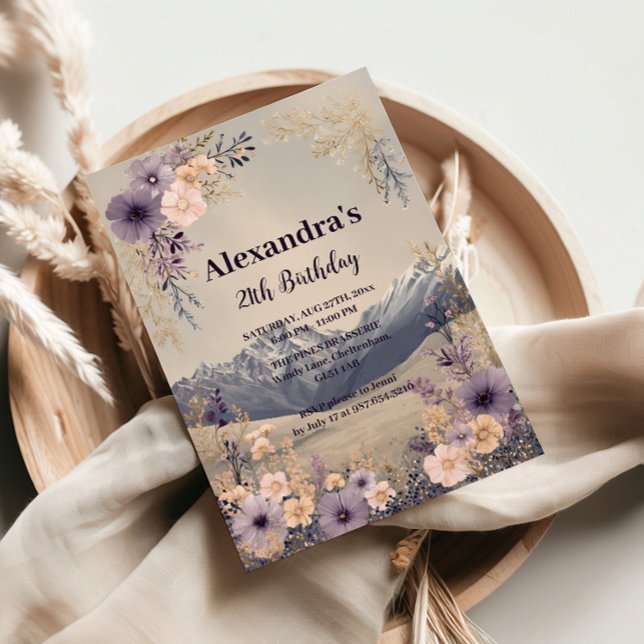 Wildflower Mountain Milestone Celebration Einladung (Von Creator hochgeladen)