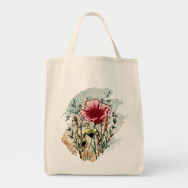 Wildflower Paint Splatter Tote Bag Tragetasche