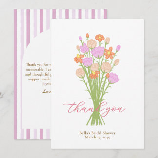 Wildflower Pastel Bridal Shower Custom Thank You Dankeskarte