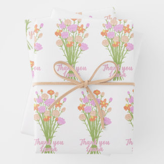 Wildflower Pastel Bridal Shower Custom Thank You Geschenkpapier Set
