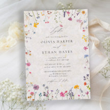 Wildflower Petal Kiss Watercolor Elegant Wedding