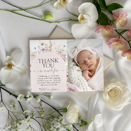 Wildflower Photo Birthday Thank You Card Einladung