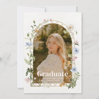 Wildflower Photo Graduation Party Invitation Einladung