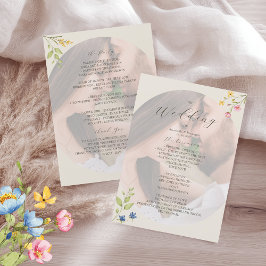 Wildflower Photo Wedding Program Programm