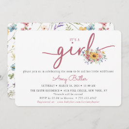 Wildflower & Rose Baby Shower Invitation