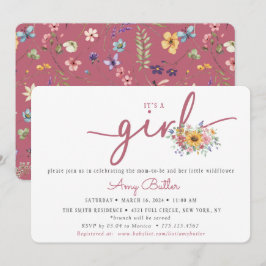 Wildflower & Rose Baby Shower Invitation