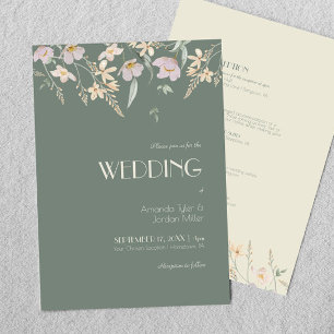 Wildflower-Salbei-Deco-Alles-in-einem-Hochzeit Einladung