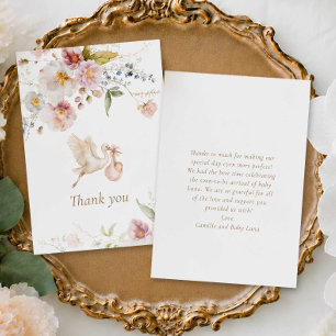 Wildflower Spring Baby Shower Dankeskarte