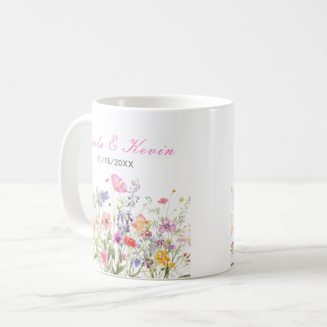 Wildflower Spring Floral Kaffeetasse (Vorderseite Links)