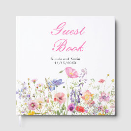 Wildflower Spring Floral Wedding Guest Book Gästebuch