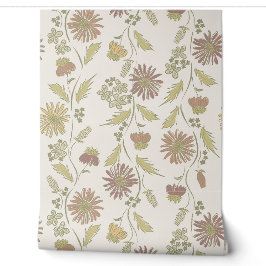 Wildflower Stripes - Terracotta And Olive Tapete