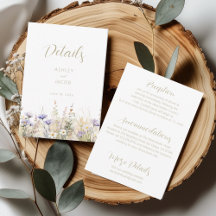 Wildflower Summer Meadow Wedding Details Card 