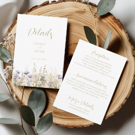 Wildflower Summer Meadow Wedding Details Card  Einladung