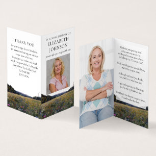 Wildflower-Trauer-Gedenk-Foto-Gebets-Gedicht-Karte Visitenkarten