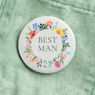 Wildflower Trauzeuge Hochzeit  Button