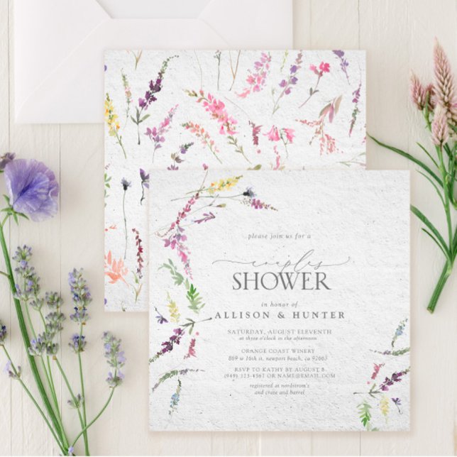 Wildflower Watercolor Floral Couples Shower Einladung (Von Creator hochgeladen)