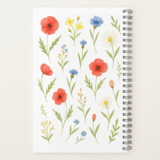 Wildflower Watercolor Softcover Notebook Notizbuch