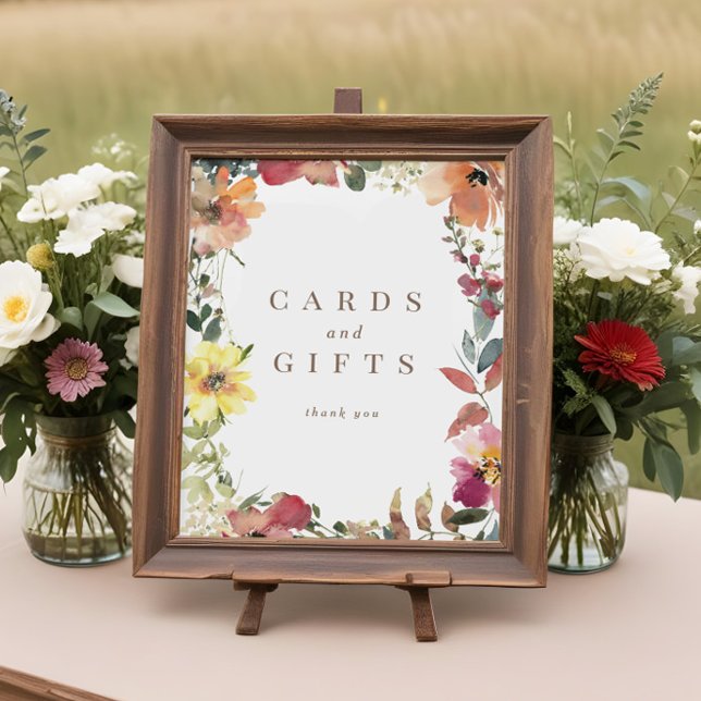 Wildflower Watercolor Wedding Cards Gifts Sign Poster (Von Creator hochgeladen)