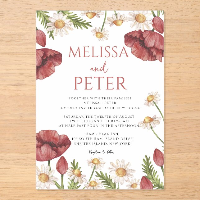  Wildflower Wedding Invitation (Recto)