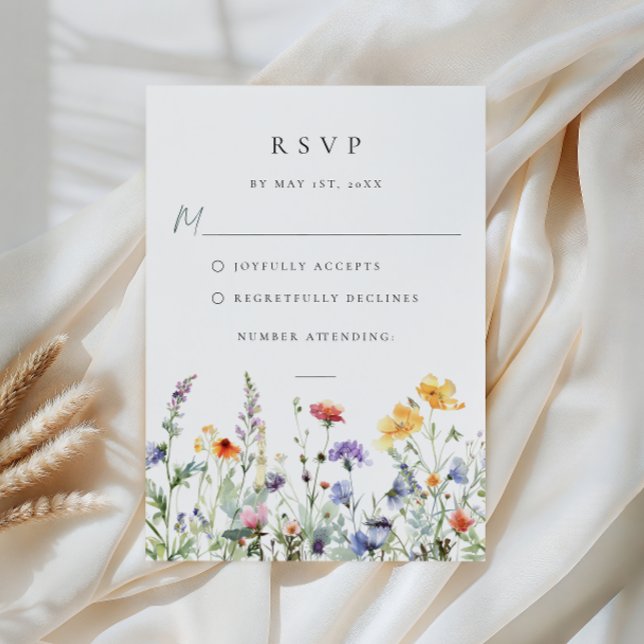 Wildflower Wedding RSVP Card (Créateur téléchargé)