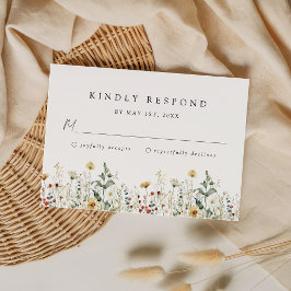 Wildflower Wedding RSVP Card Karte