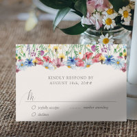Wildflower Wedding Rustic Country Flower RSVP Card