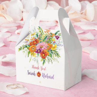 Wildflower Wedding, Rustic Floral Thank You & Geschenkschachtel