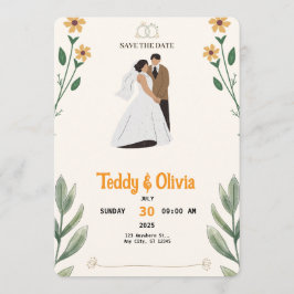 Wildflower Wedding Save the Date Card 