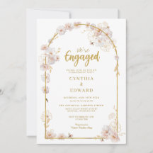 Wildflower White and Gold Engagement Party 