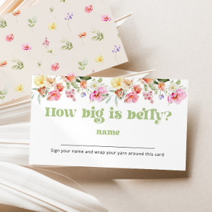 Wildflower Wie groß ist das Babybauch Baby Shower Begleitkarte