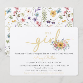 Wildflower Yellow Baby Shower Invitation