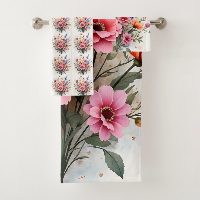 Wildflowers Beautiful Modern Luxury Collection Badhandtuch Set (Insitu)
