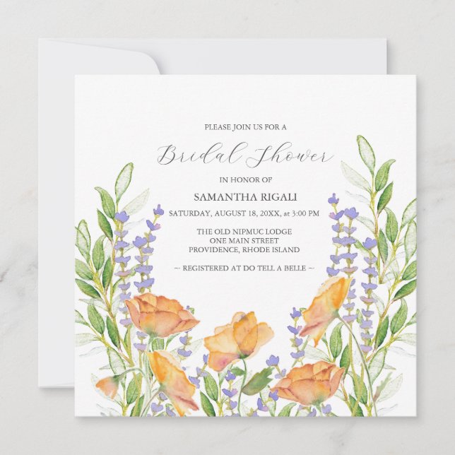 Wildflowers Bridal Shower Invitations (Vorderseite)
