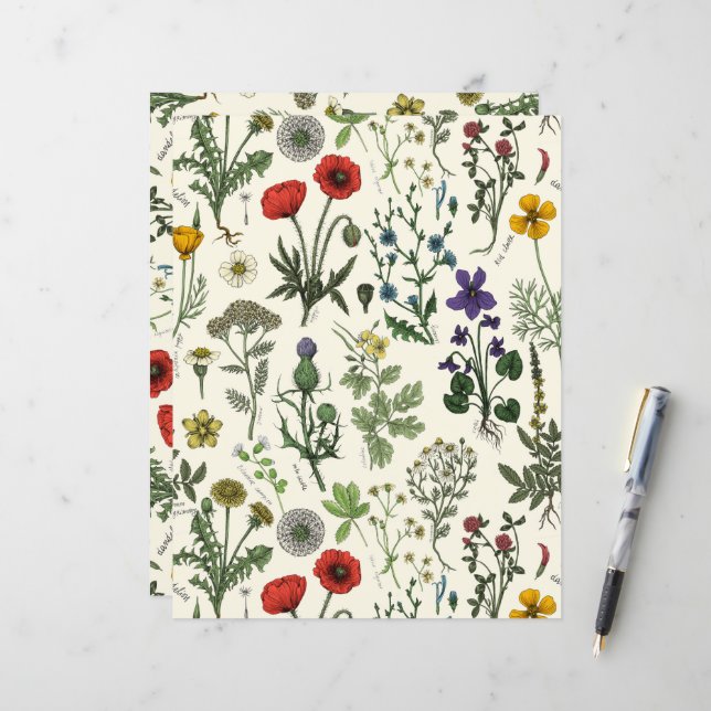 Wildflowers collage (Vorderseite/Rückseite Beispiel)