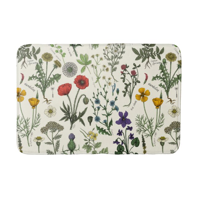 Wildflowers collage badematte (Vorderseite)