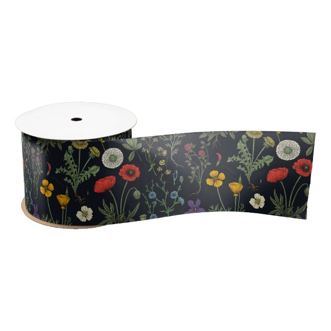 Wildflowers collage satinband (Spule)