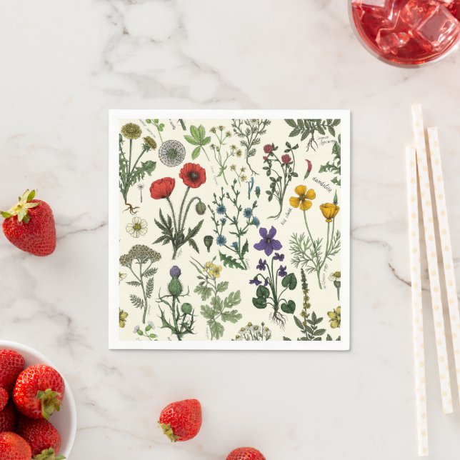 Wildflowers collage serviette (Beispiel)