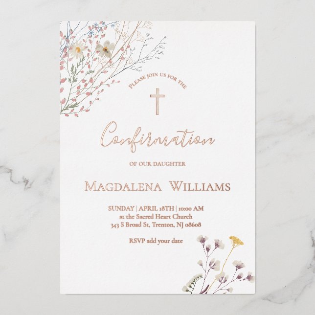 wildflowers | Confirmation Invitation Folieneinladung (Vorderseite)