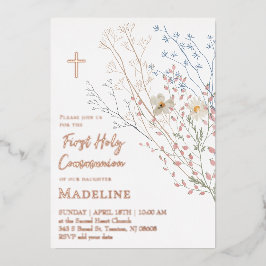 Wildflowers Design Erstkommunion Folieneinladung