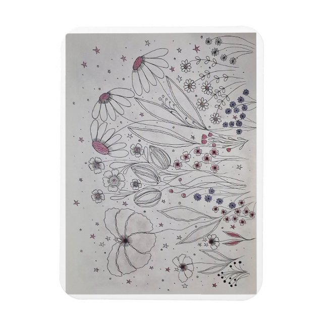 Wildflowers design magnet (Vertikal)