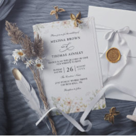 Wildflowers Elegant Modern Budget QR Code Wedding Einladung