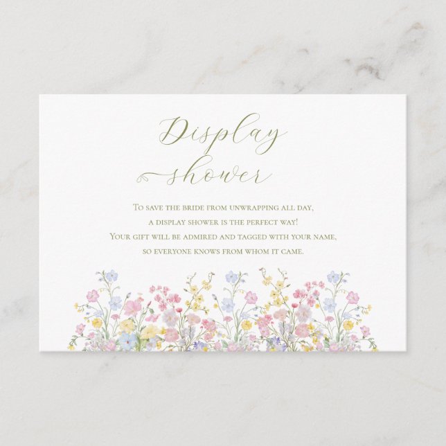 Wildflowers Garden Bridal Display Shower Begleitkarte (Vorderseite)