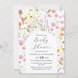 Wildflowers Garden Girl Baby Shower Invitation Einladung