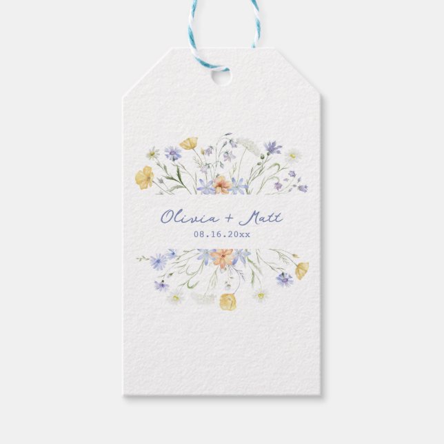 Wildflowers handritten wedding geschenkanhänger (Vorderseite)