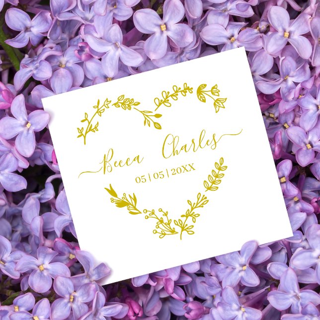 Wildflowers Heart & Elegant Typography for Wedding Gummistempel (Von Creator hochgeladen)