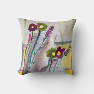 Wildflowers in vase abstract art kissen