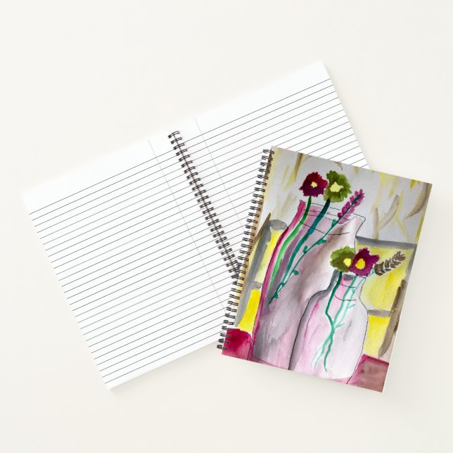 Wildflowers in vase abstract art notizbuch (Innenseite)