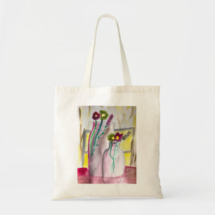 Wildflowers in vase abstract art tragetasche