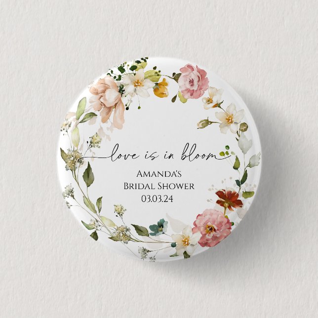 Wildflowers Liebe ist in Blüte Button (Vorderseite)