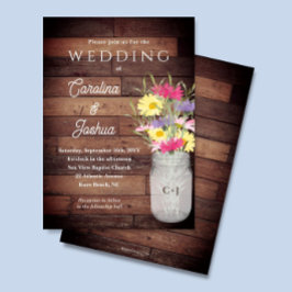 Wildflowers Mason Jar Spring Garden Wedding Einladung